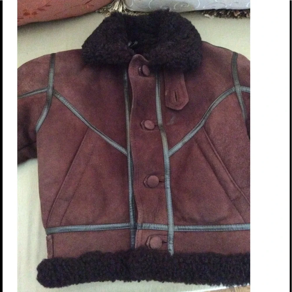 Toddler 100% Sheepskin Shearling brown coat sz.18-24 month